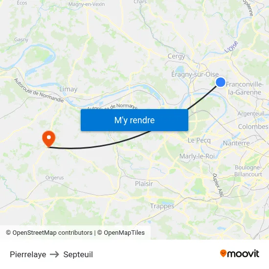 Pierrelaye to Septeuil map