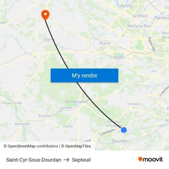 Saint-Cyr-Sous-Dourdan to Septeuil map
