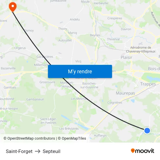 Saint-Forget to Septeuil map