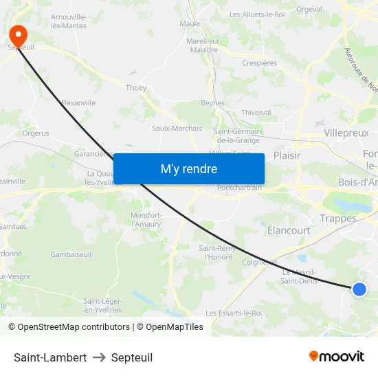 Saint-Lambert to Septeuil map