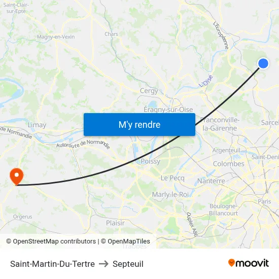 Saint-Martin-Du-Tertre to Septeuil map