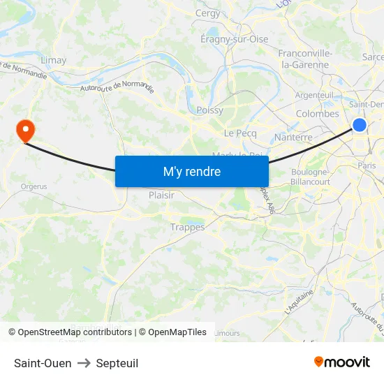 Saint-Ouen to Septeuil map