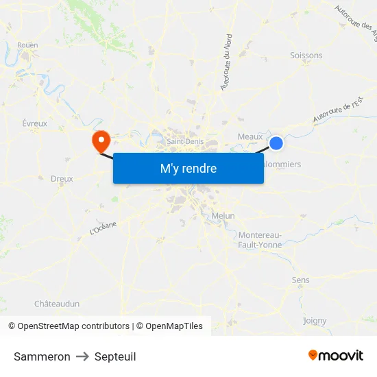 Sammeron to Septeuil map
