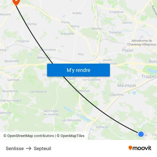 Senlisse to Septeuil map