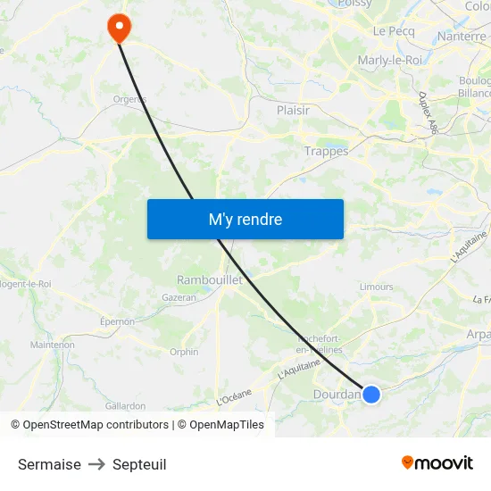 Sermaise to Septeuil map