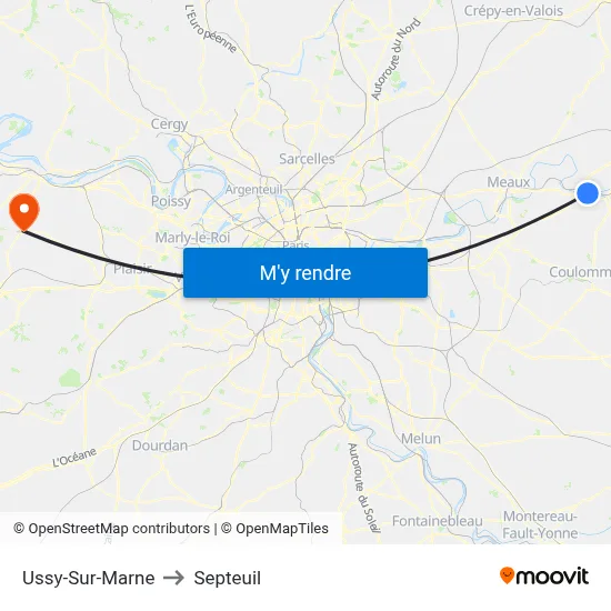 Ussy-Sur-Marne to Septeuil map