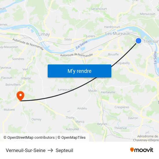 Verneuil-Sur-Seine to Septeuil map