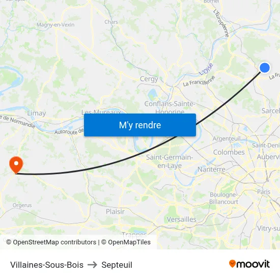 Villaines-Sous-Bois to Septeuil map