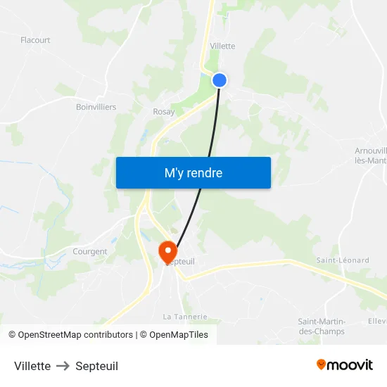 Villette to Septeuil map