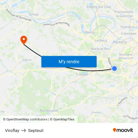 Viroflay to Septeuil map