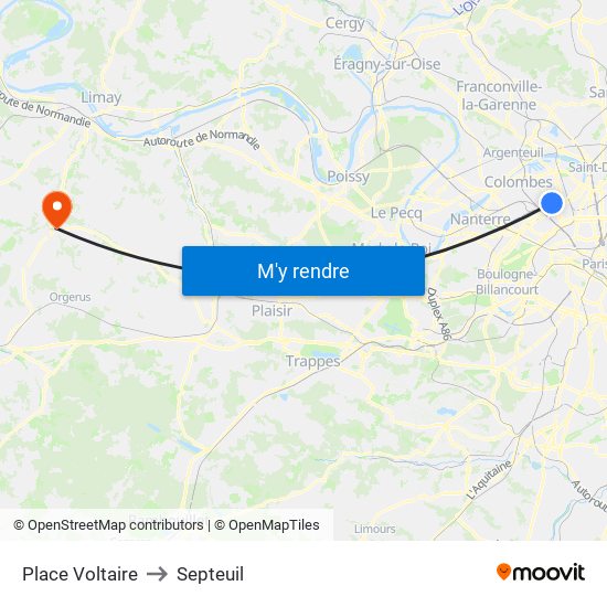 Place Voltaire to Septeuil map