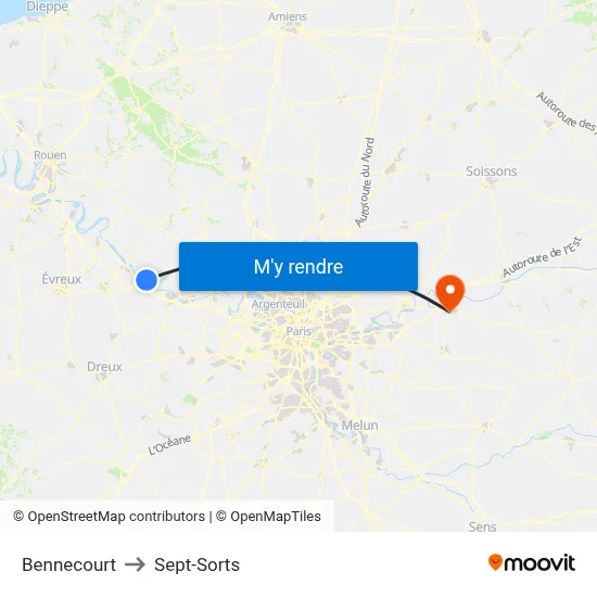 Bennecourt to Sept-Sorts map