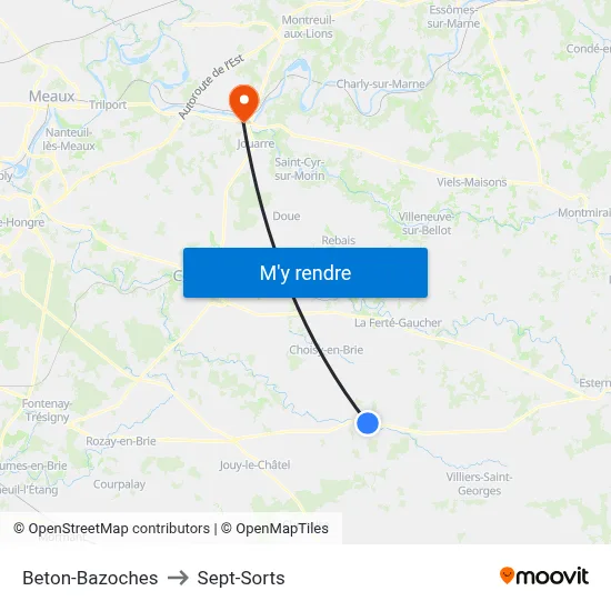 Beton-Bazoches to Sept-Sorts map