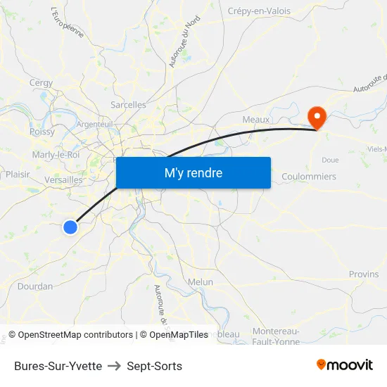 Bures-Sur-Yvette to Sept-Sorts map