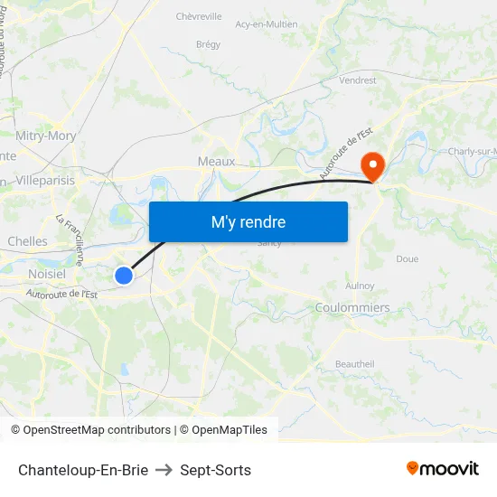 Chanteloup-En-Brie to Sept-Sorts map