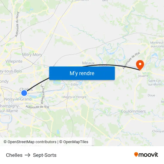 Chelles to Sept-Sorts map