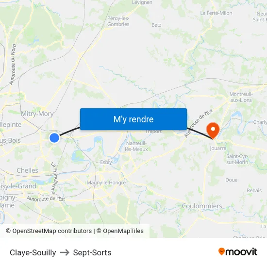 Claye-Souilly to Sept-Sorts map