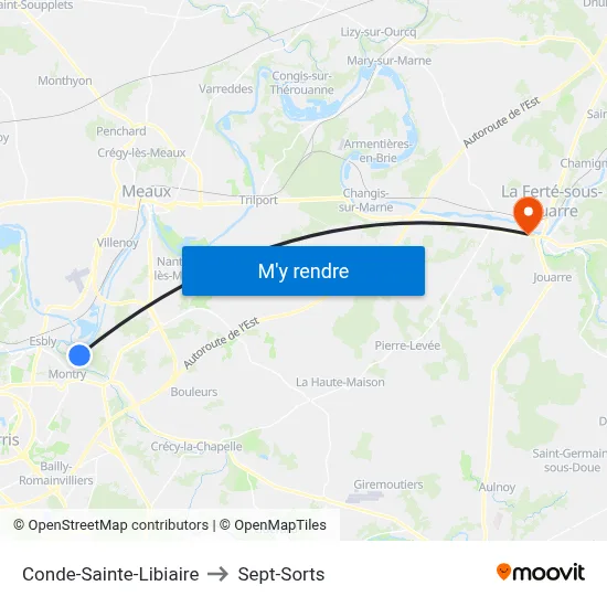 Conde-Sainte-Libiaire to Sept-Sorts map