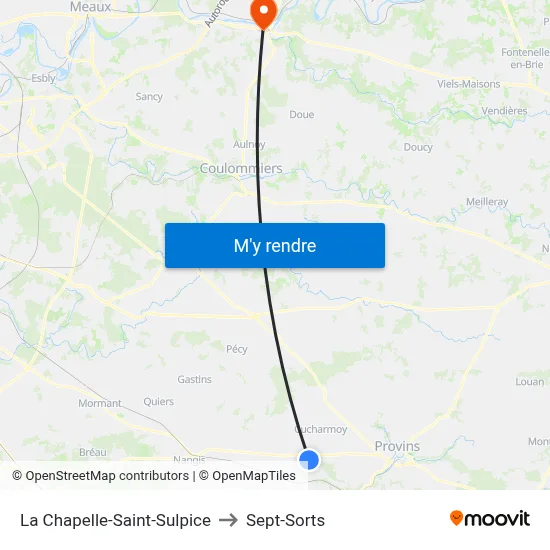 La Chapelle-Saint-Sulpice to Sept-Sorts map