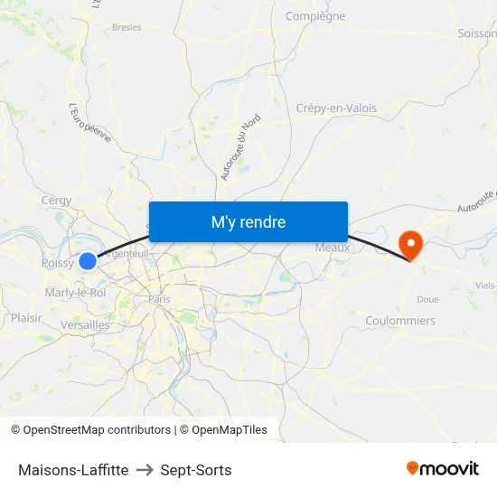 Maisons-Laffitte to Sept-Sorts map