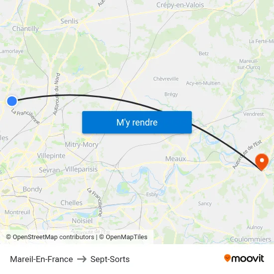 Mareil-En-France to Sept-Sorts map