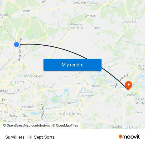 Survilliers to Sept-Sorts map