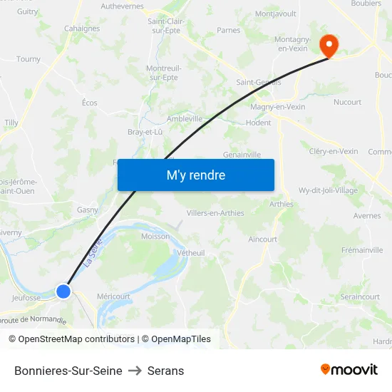 Bonnieres-Sur-Seine to Serans map