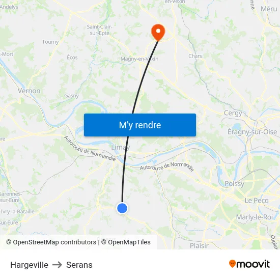 Hargeville to Serans map