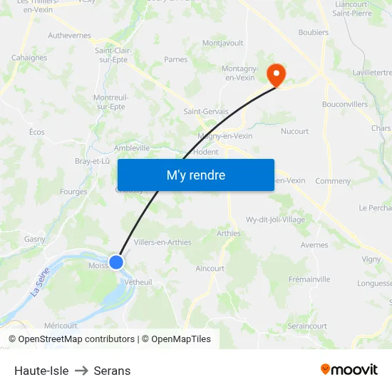 Haute-Isle to Serans map