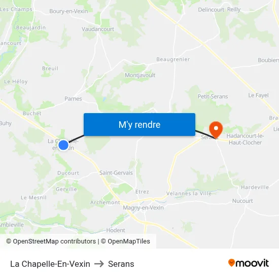 La Chapelle-En-Vexin to Serans map
