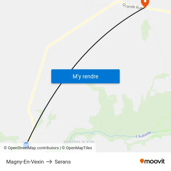 Magny-En-Vexin to Serans map