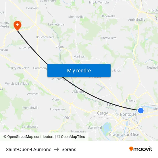 Saint-Ouen-L'Aumone to Serans map
