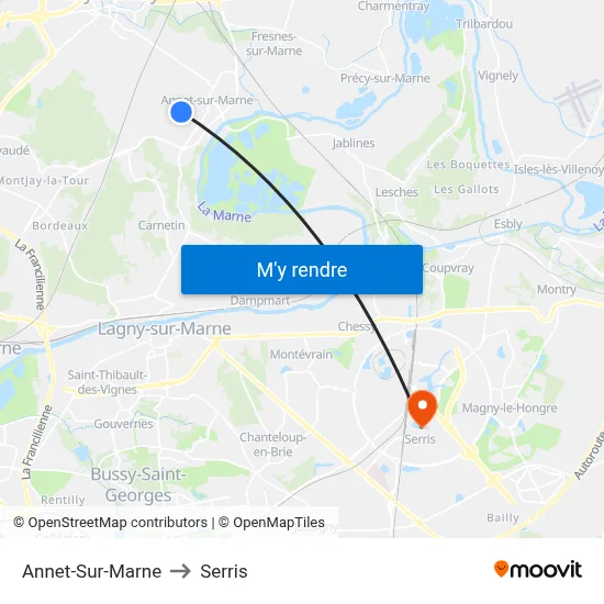 Annet-Sur-Marne to Serris map