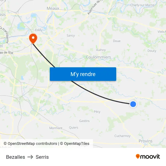 Bezalles to Serris map