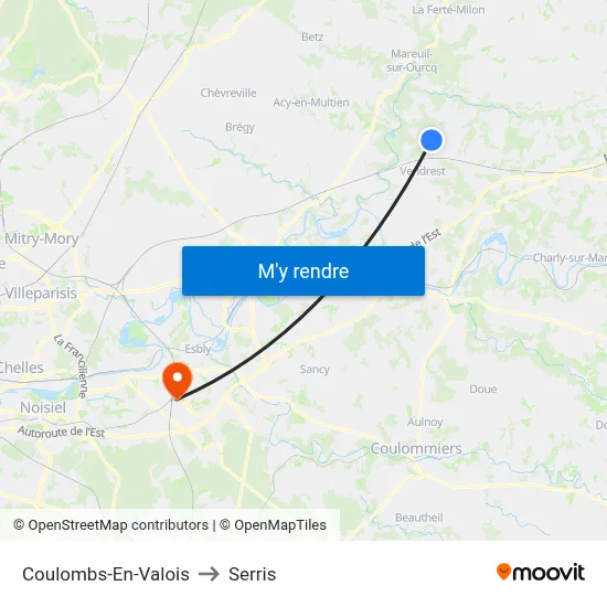 Coulombs-En-Valois to Serris map