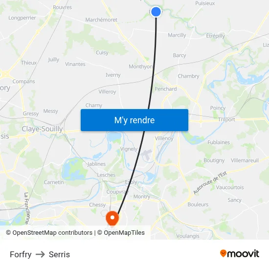 Forfry to Serris map