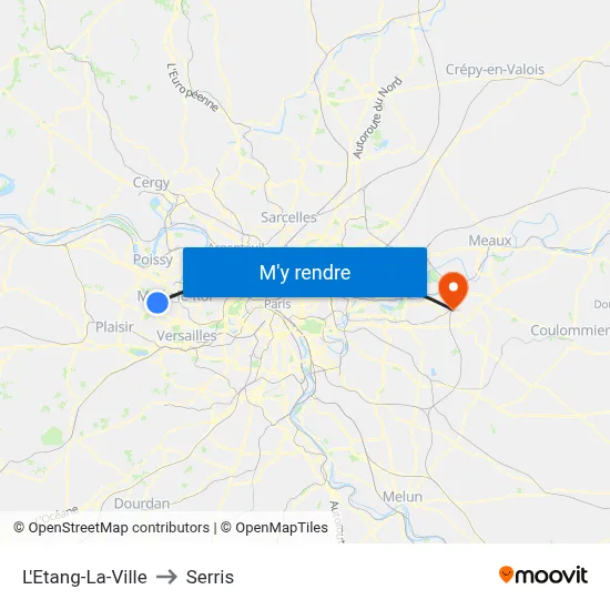 L'Etang-La-Ville to Serris map