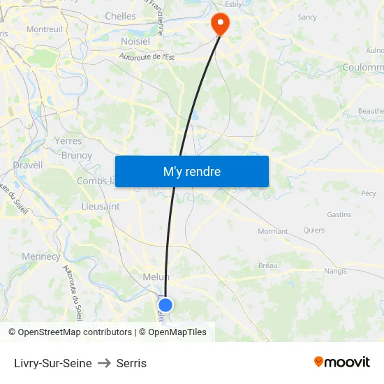 Livry-Sur-Seine to Serris map