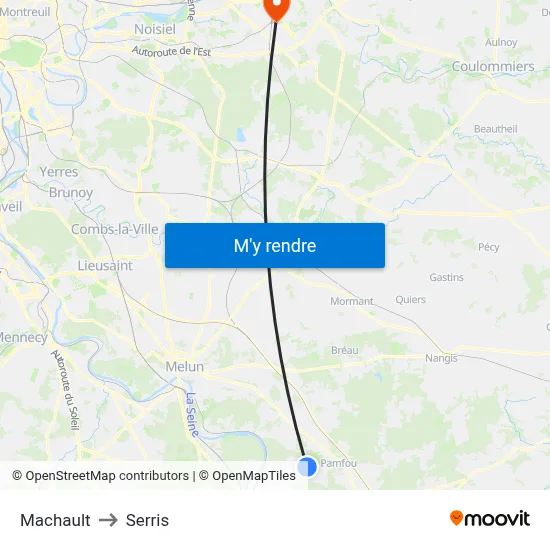 Machault to Serris map