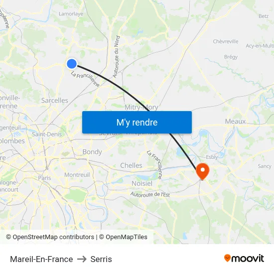 Mareil-En-France to Serris map
