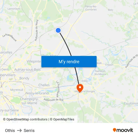 Othis to Serris map