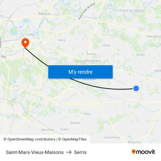 Saint-Mars-Vieux-Maisons to Serris map