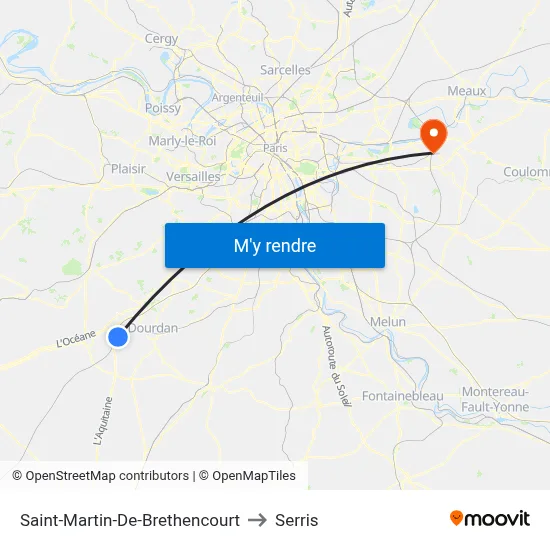 Saint-Martin-De-Brethencourt to Serris map