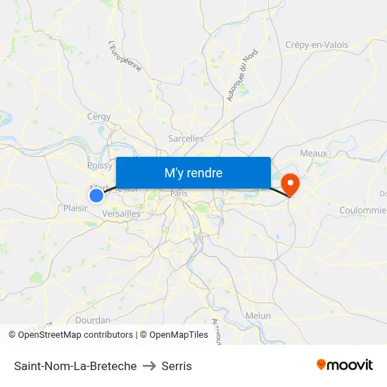 Saint-Nom-La-Breteche to Serris map