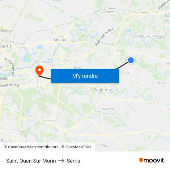 Saint-Ouen-Sur-Morin to Serris map