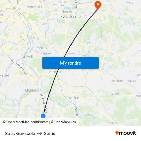 Soisy-Sur-Ecole to Serris map