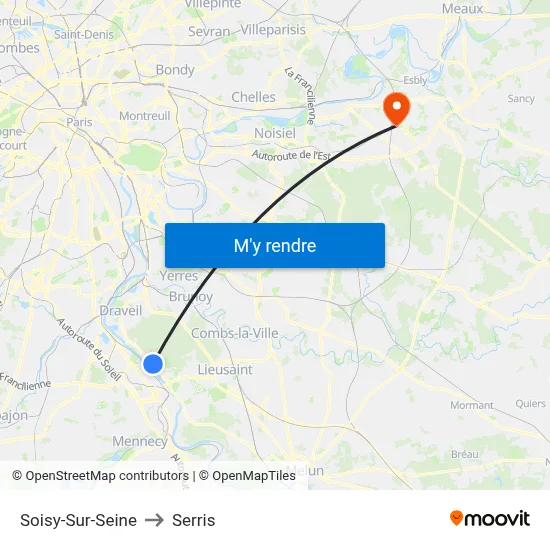 Soisy-Sur-Seine to Serris map