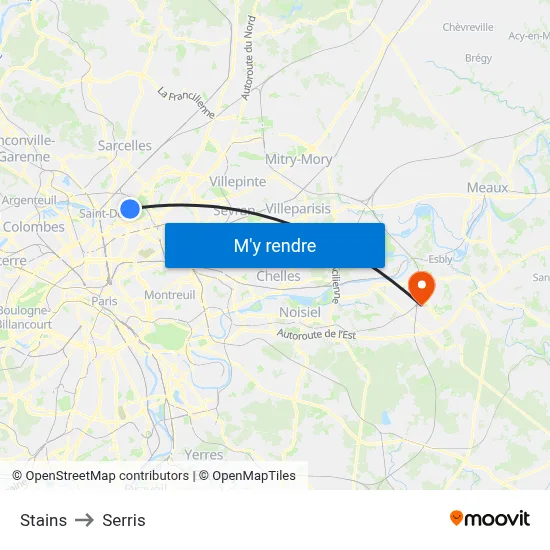 Stains to Serris map