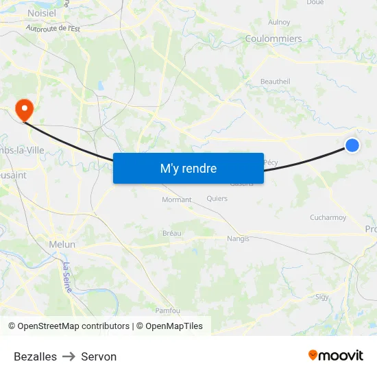 Bezalles to Servon map