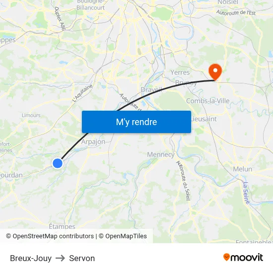 Breux-Jouy to Servon map